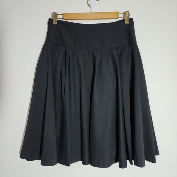 Club Monaco Dresses & Skirts - Club Monaco Womens High-Waist Pleated Flare Skirt Black Knee Length Size 6